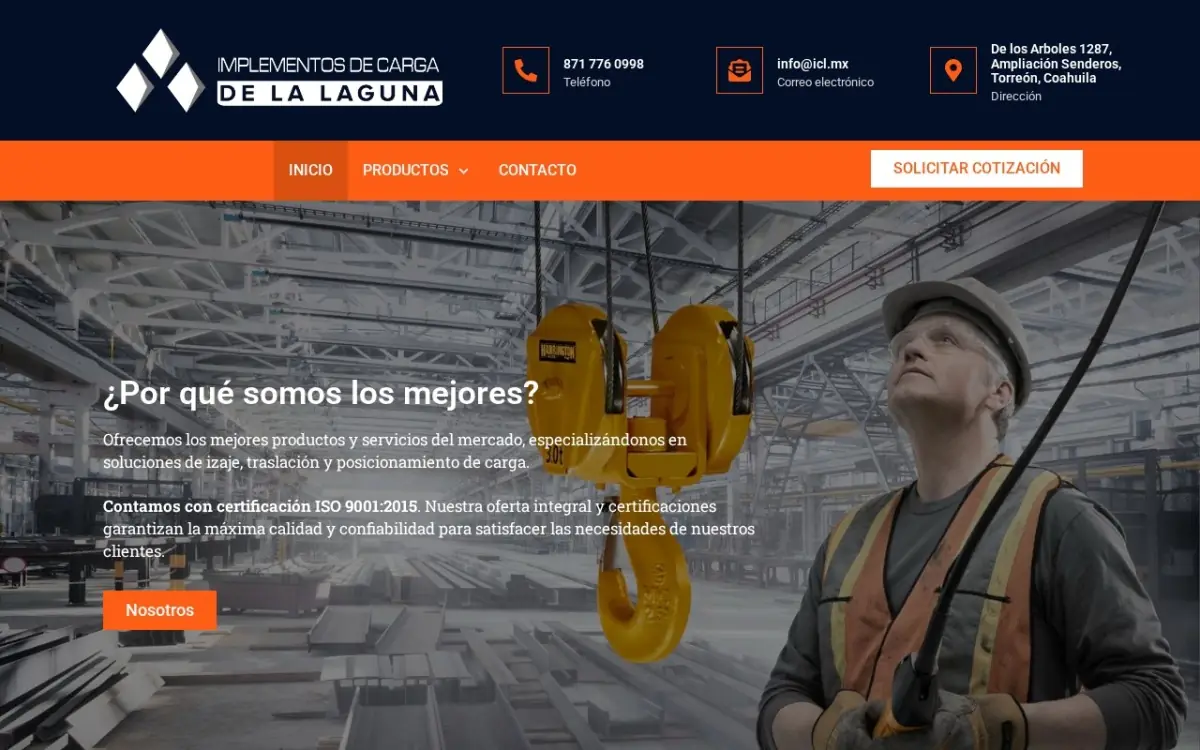 Página de inicio de icl.mx, sitio de ICL