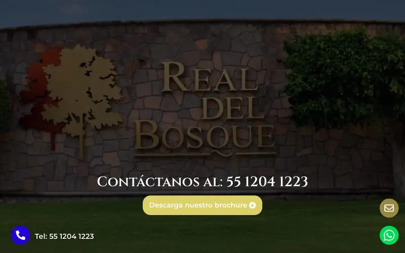 Página de inicio de realdelbosque.mx, sitio de Real del Bosque
